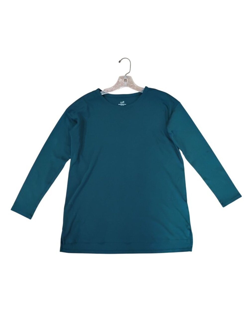 J.Jill Simply Supima Crew Neck Tunic XS Green 100% Cotton Long Sleeve T-Shirt